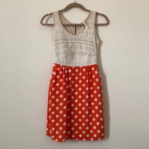 ModCloth Orange polka dot dress